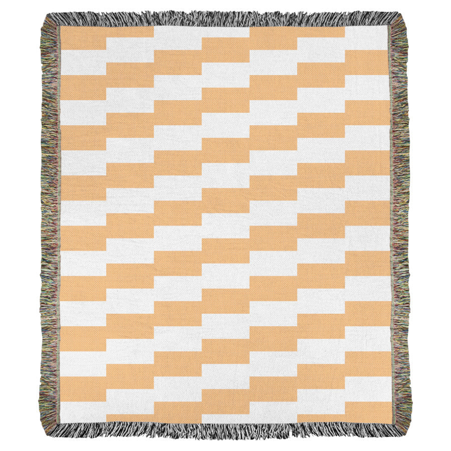 Product image of orange and white striped woven throw blanket titled Amalfi Club.