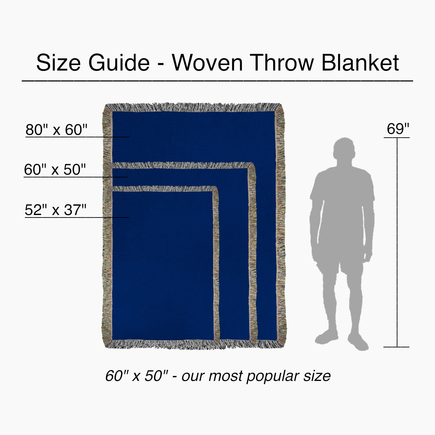 Woven throw blanket size guide